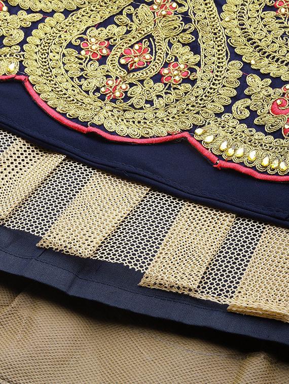 blue art silk aline lehenga - 17795749 - Standard Image - 4