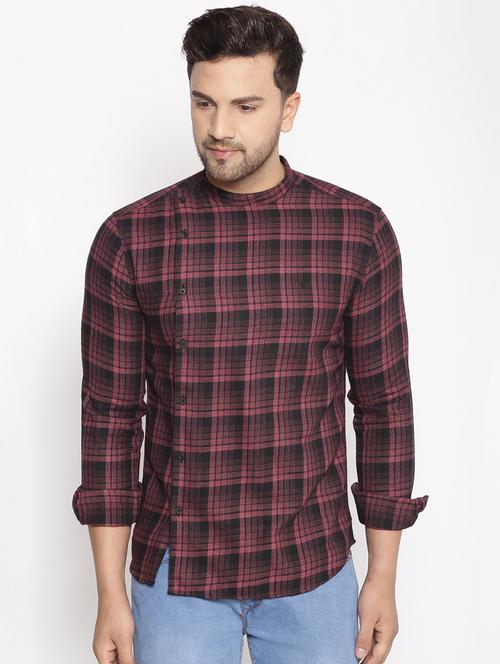 mens checks casual shirt - 17795910 - Standard Image - 0