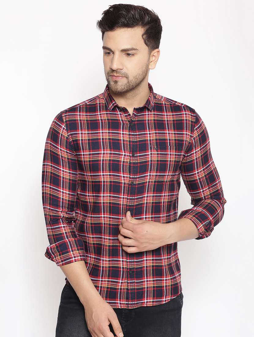 mens checks casual shirt