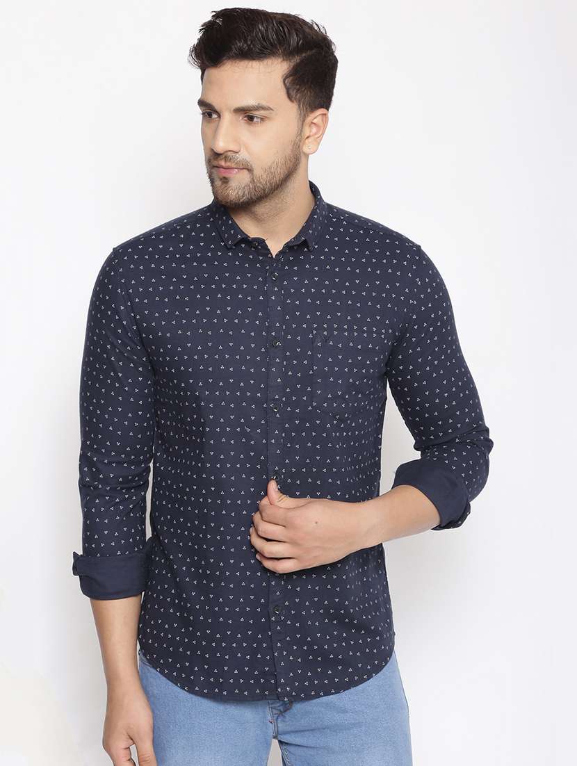 mens geometric casual shirt