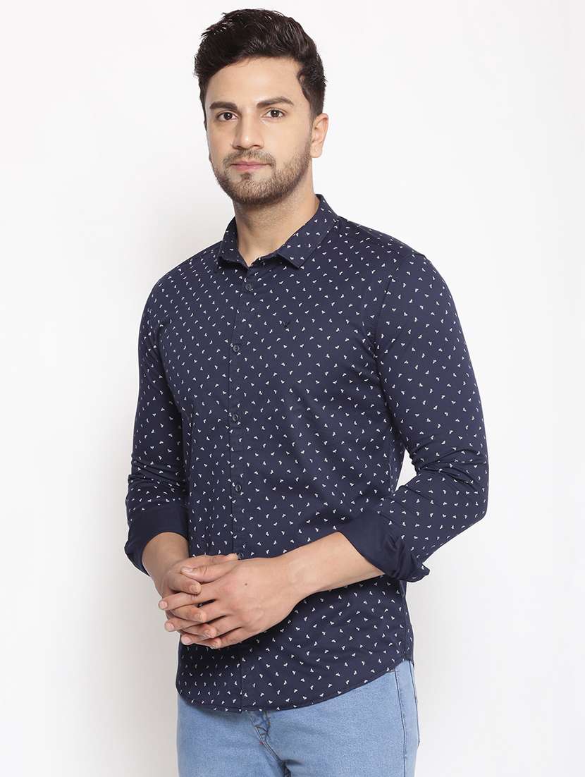 mens micro print casual shirt - 17795972 -  Standard Image - 1