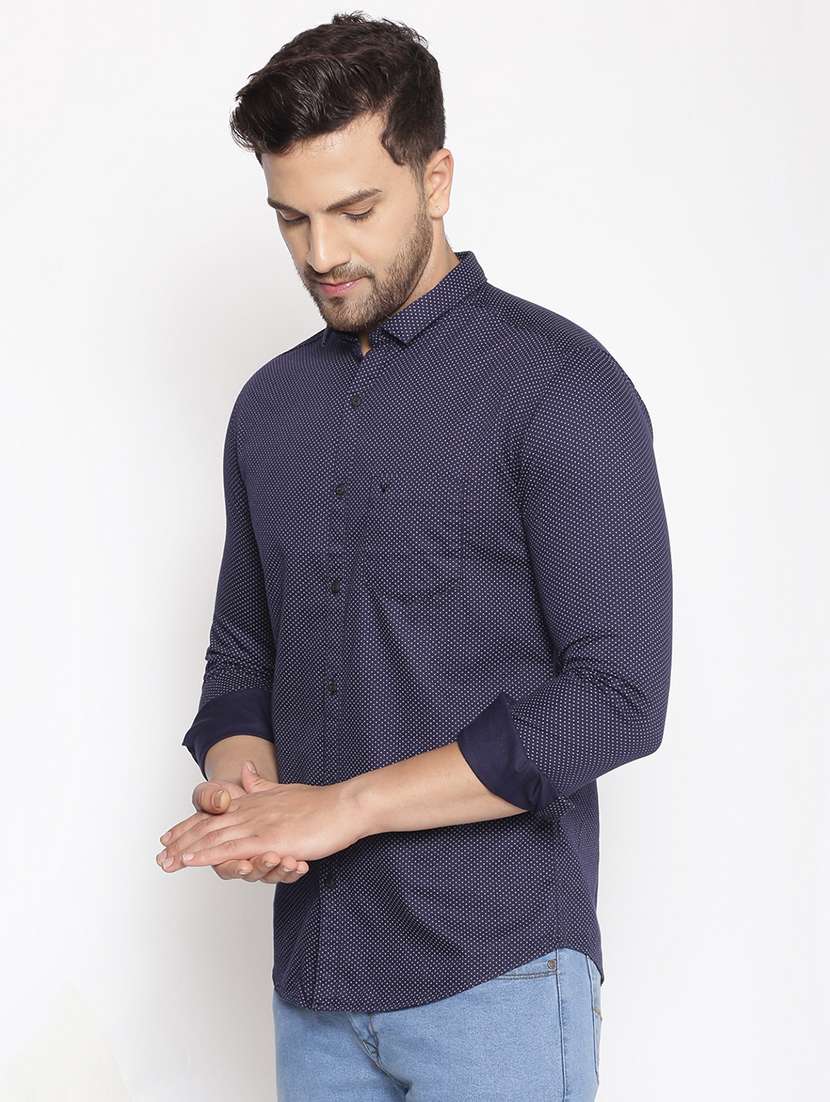 mens micro print casual shirt - 17795977 -  Standard Image - 1