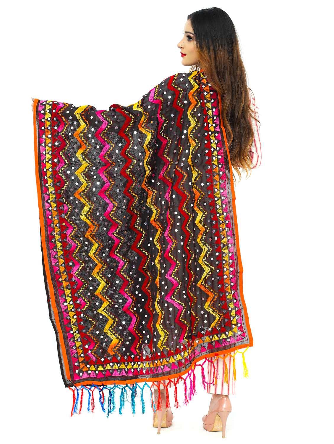 black chanderi dupatta - 17796031 - Standard Image - 1