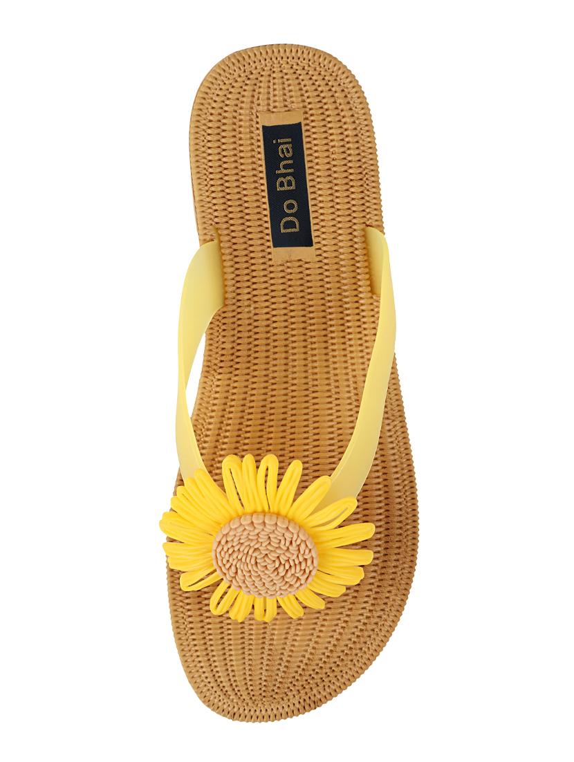yellow toe separator flip flop - 17796825 - Standard Image - 1