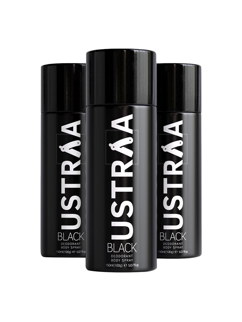 ustraa black deodorant body spray, 150 ml - set of 3 - 17797219 - Zoom Image - 0