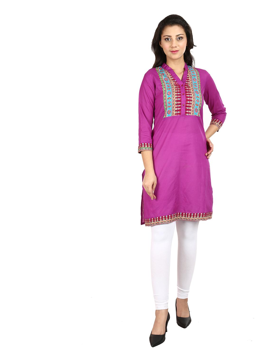 harshaya g purple cotton kurtis - 17798225 - Standard Image - 4