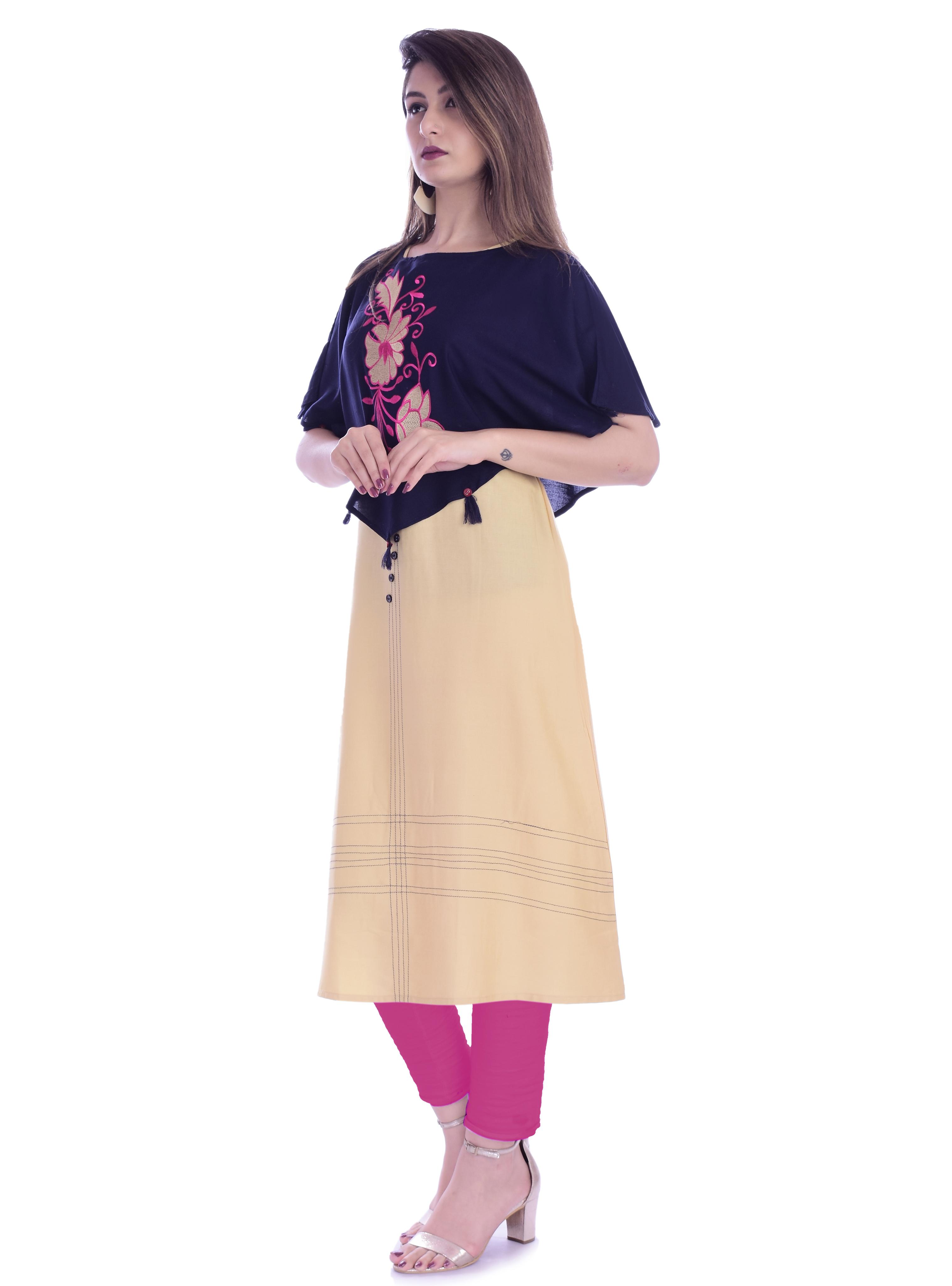 samayra looks women's embroidered a-line rayon - 17798259 - Standard Image - 1