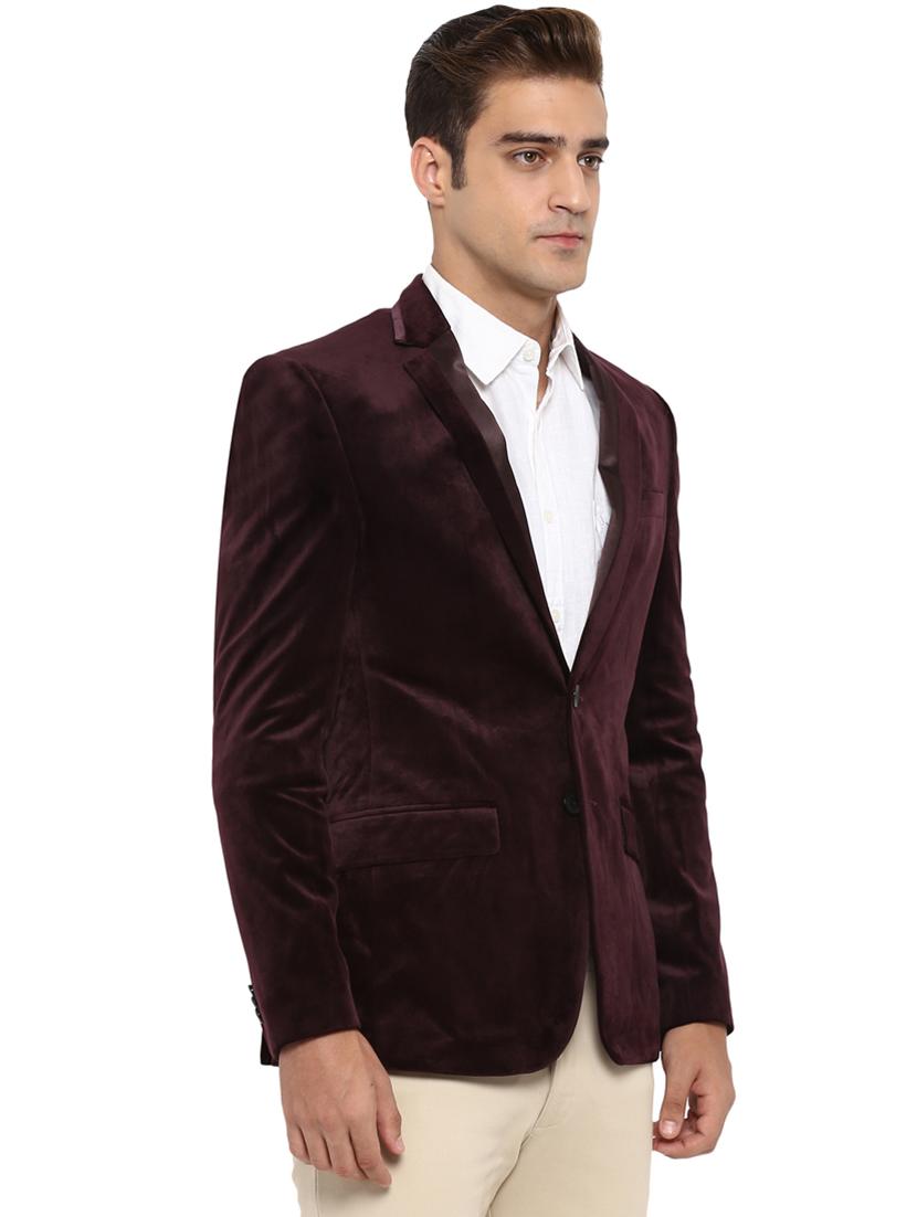 red solid single breasted formal blazer - 17800189 - Standard Image - 1