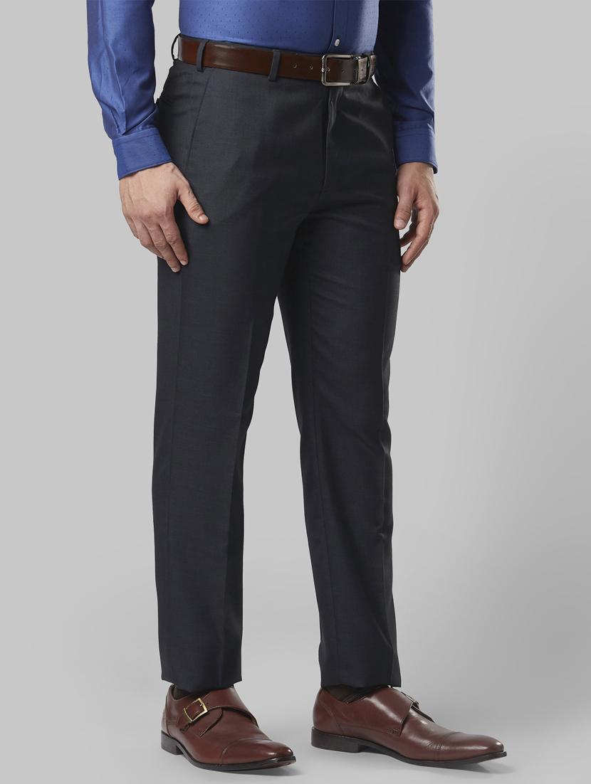 grey textured flat front formal trouser - 17800360 - Standard Image - 1