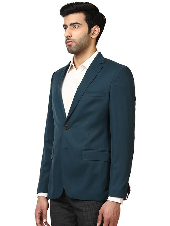 teal solid single breasted formal blazer - 17800428 - Standard Image - 1