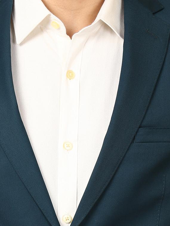 teal solid single breasted formal blazer - 17800428 - Standard Image - 4