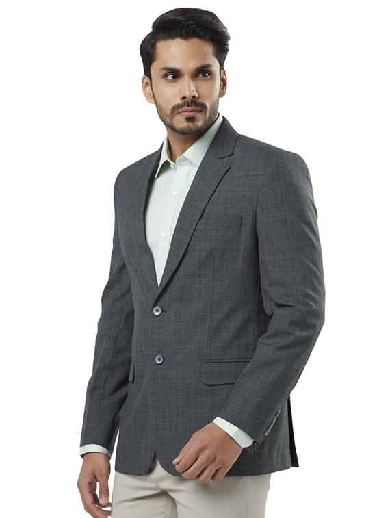 green solid single breasted formal blazer - 17800433 - Standard Image - 1