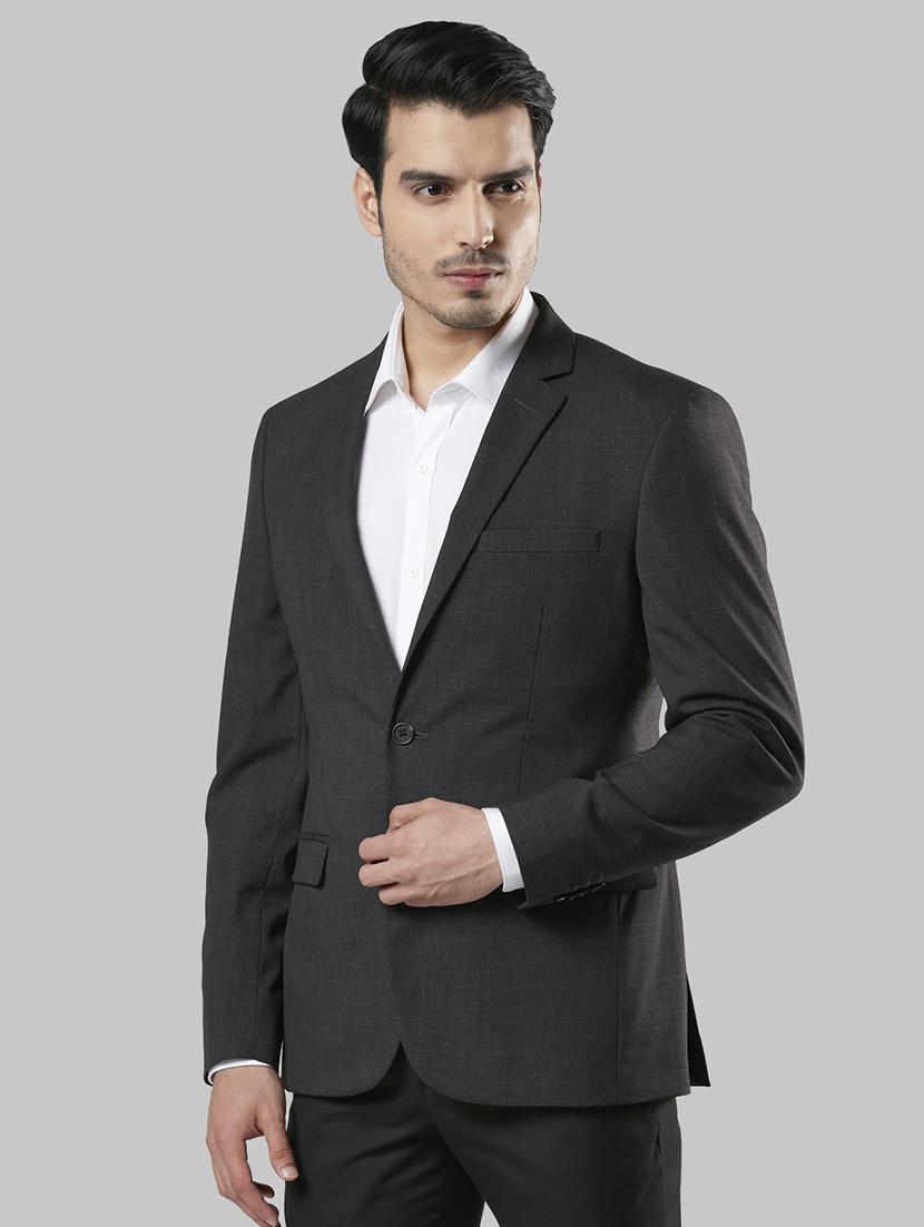 grey checkered single breasted formal blazer - 17800446 -  Standard Image - 1