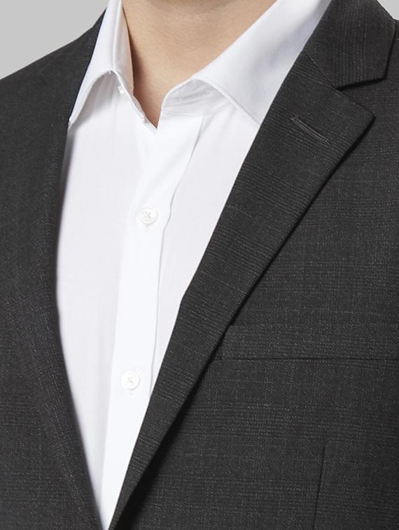grey checkered single breasted formal blazer - 17800446 - Standard Image - 4
