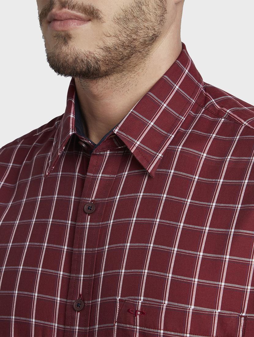 maroon checkered casual shirt - 17801017 - Standard Image - 4