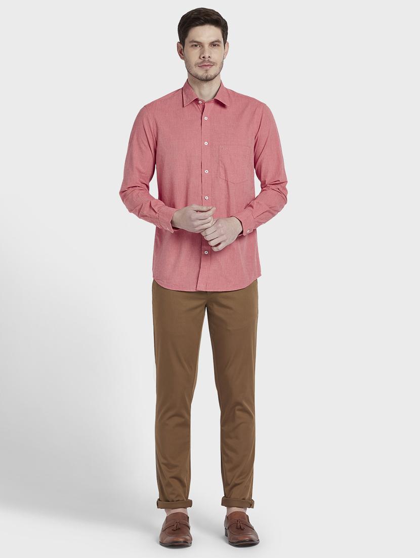 pink solid casual shirt - 17801701 - Standard Image - 4