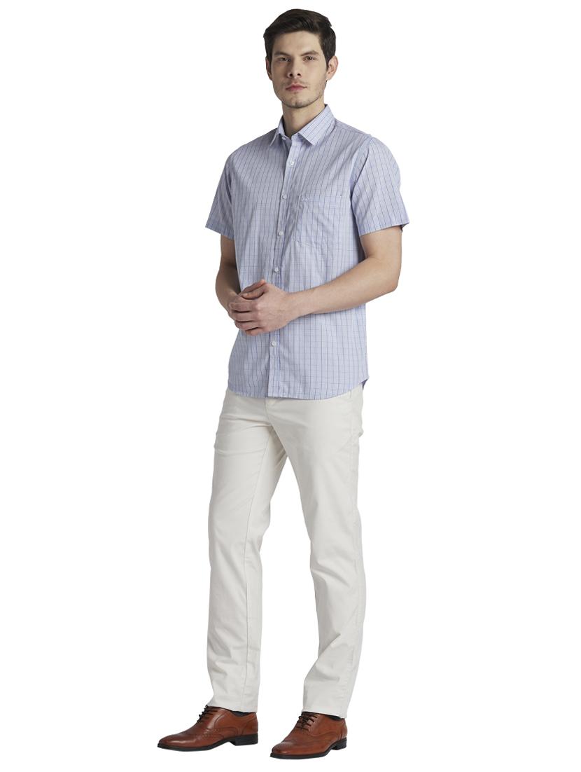 grey checkered casual shirt - 17801810 - Standard Image - 4