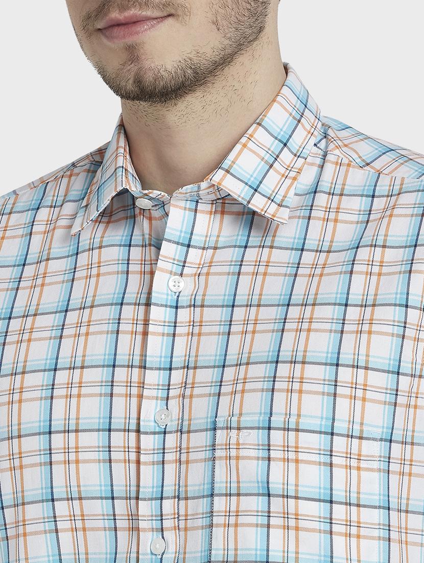 cream checkered casual shirt - 17801844 - Standard Image - 4