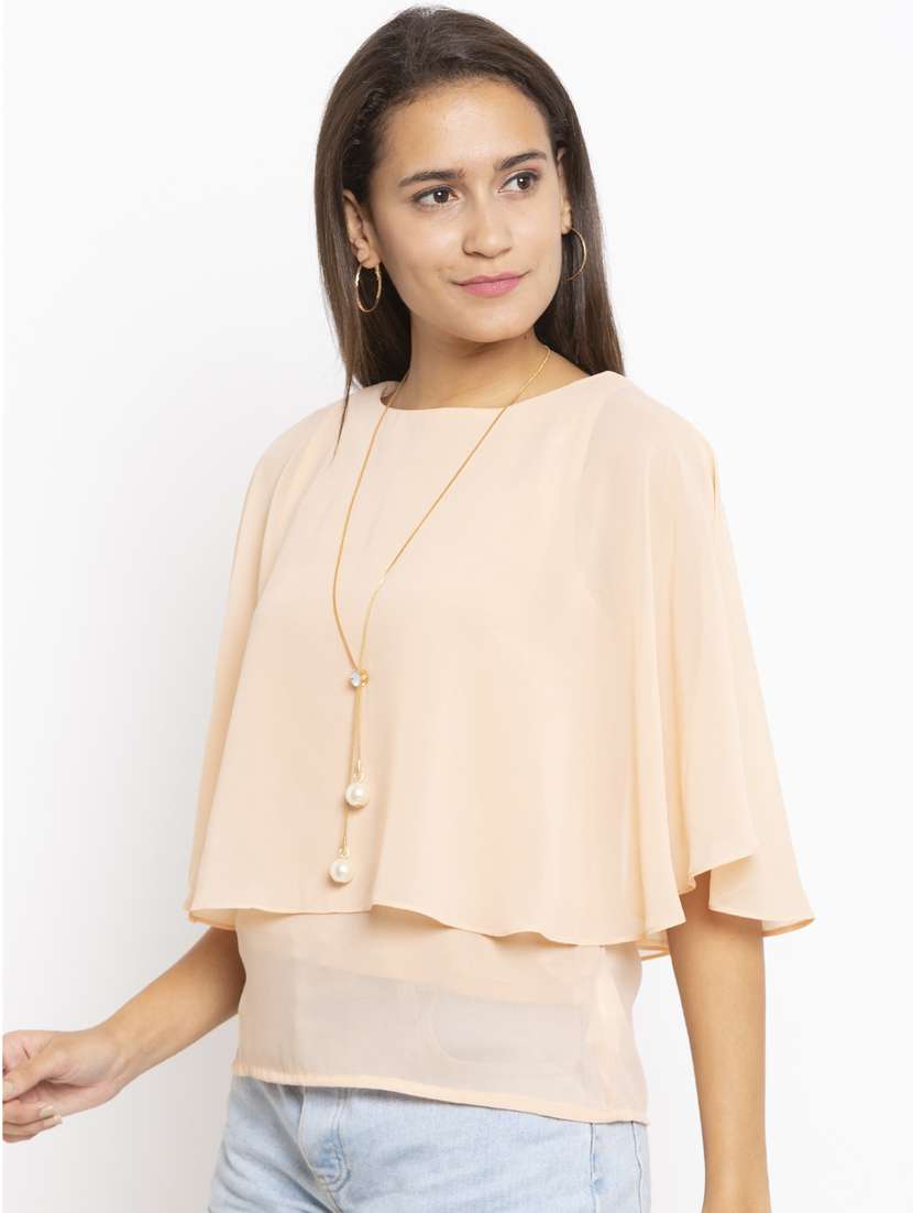 cape sleeved solid top  - 17801877 -  Standard Image - 1