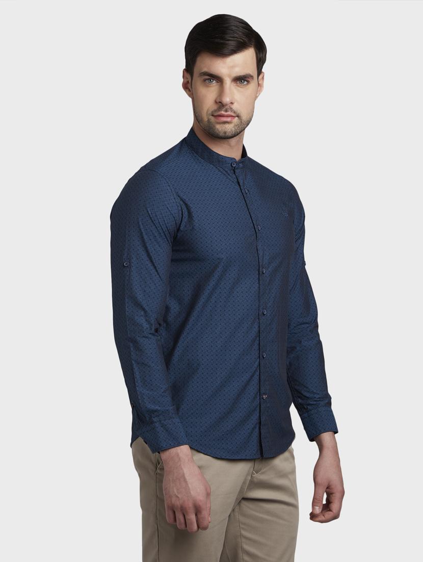 navy blue printed casual shirt - 17801884 - Standard Image - 1