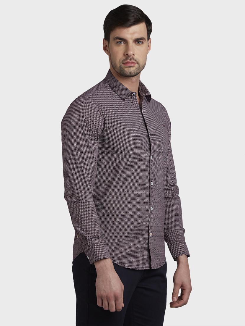 maroon printed casual shirt - 17801885 - Standard Image - 1
