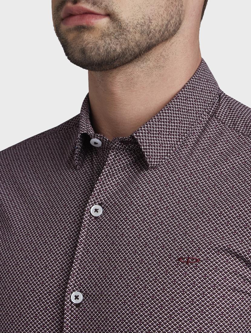 maroon printed casual shirt - 17801885 - Standard Image - 4