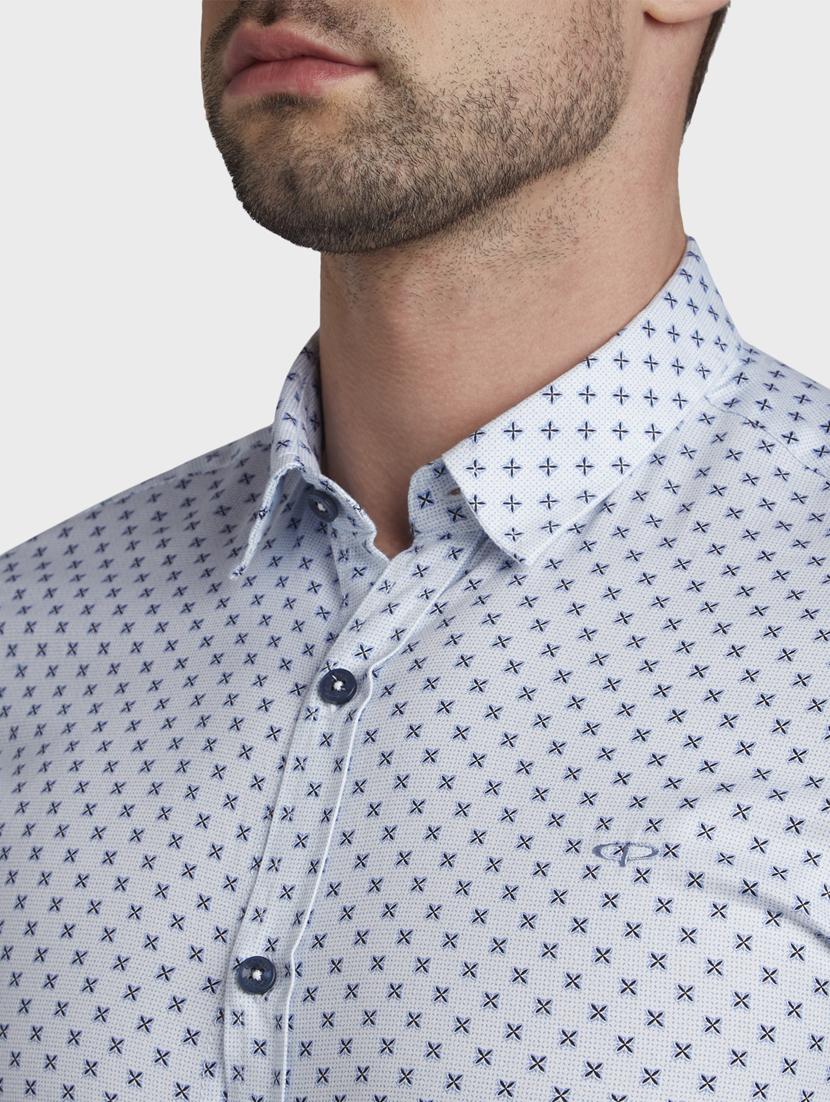 light blue printed casual shirt - 17801887 - Standard Image - 4