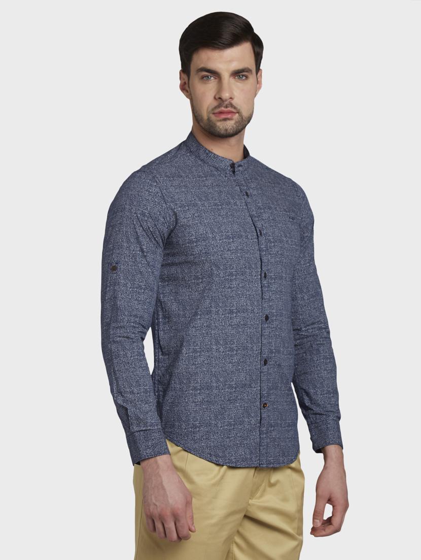 navy blue printed casual shirt - 17801891 -  Standard Image - 1
