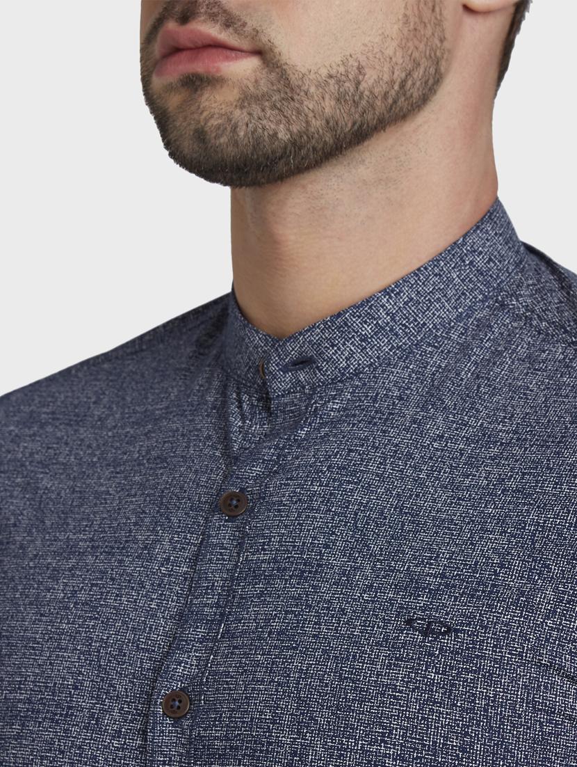 navy blue printed casual shirt - 17801891 - Standard Image - 4