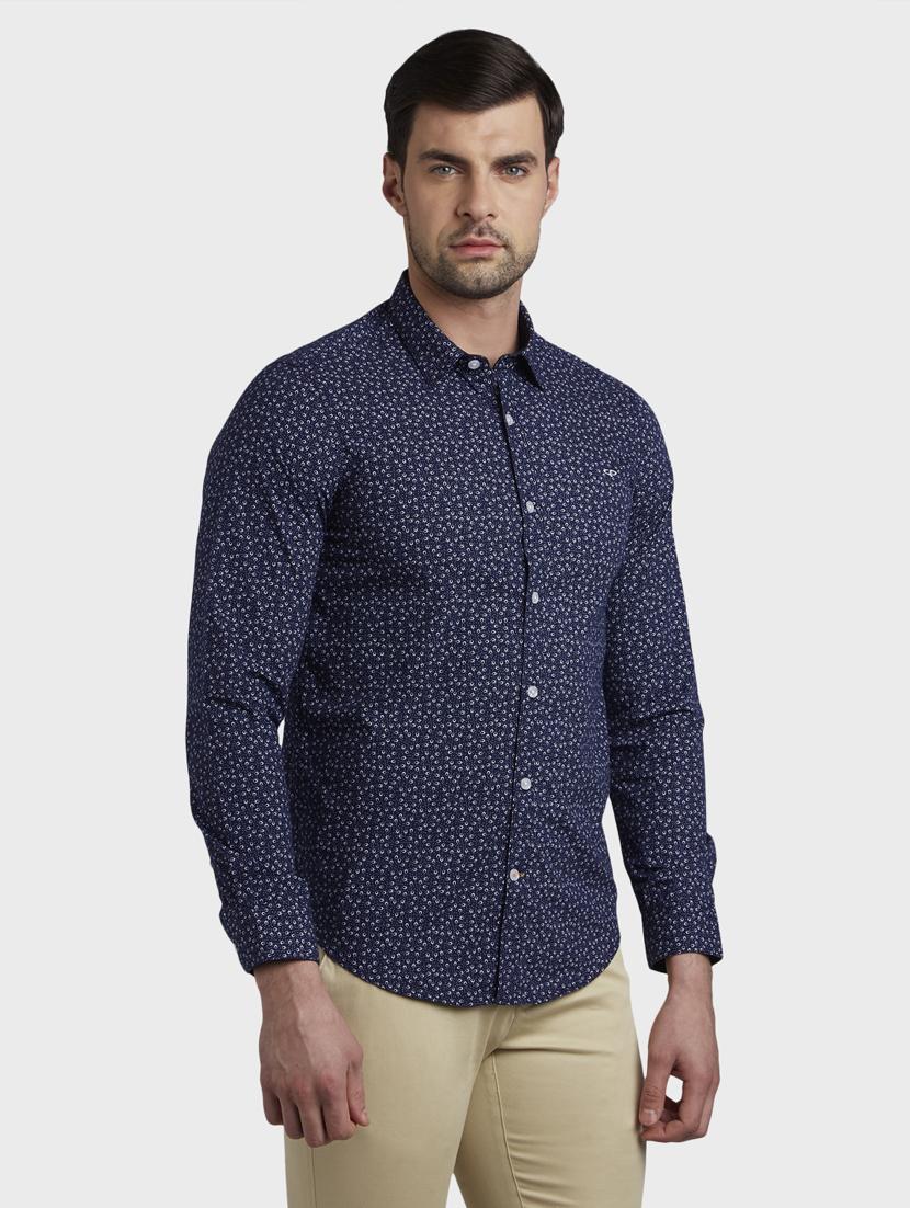 navy blue printed casual shirt - 17801896 -  Standard Image - 1