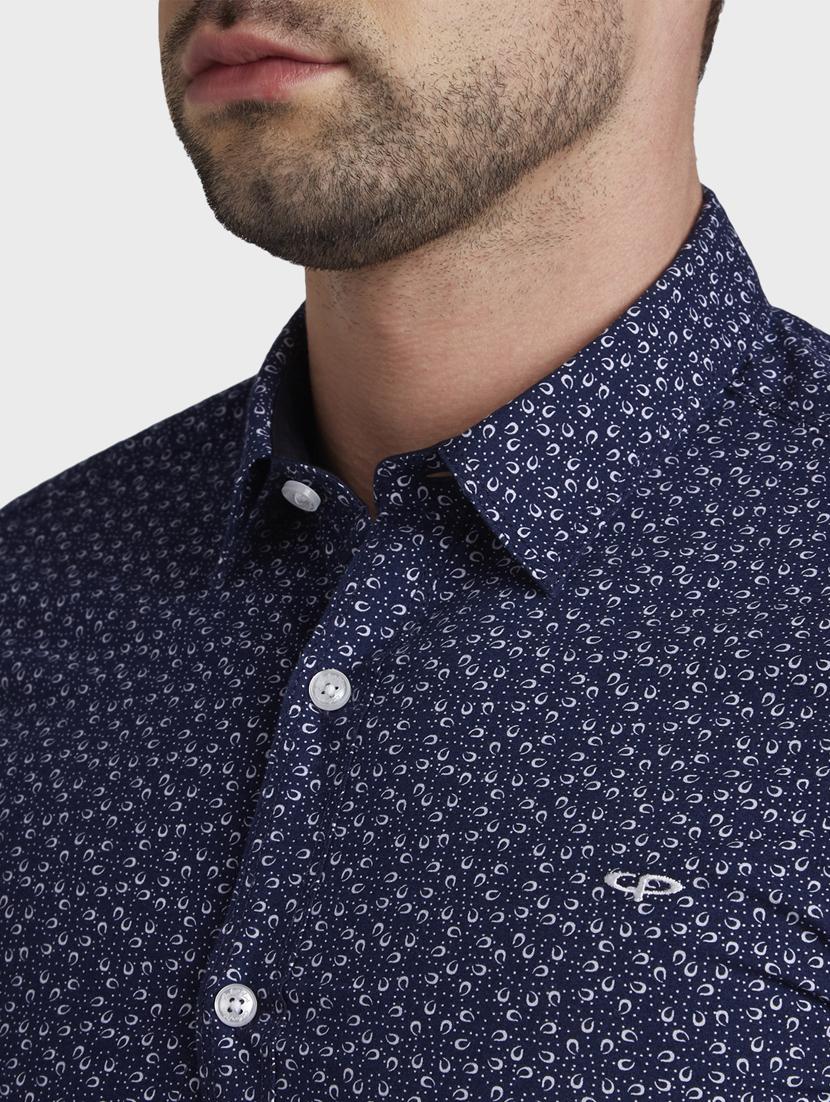navy blue printed casual shirt - 17801896 - Standard Image - 4