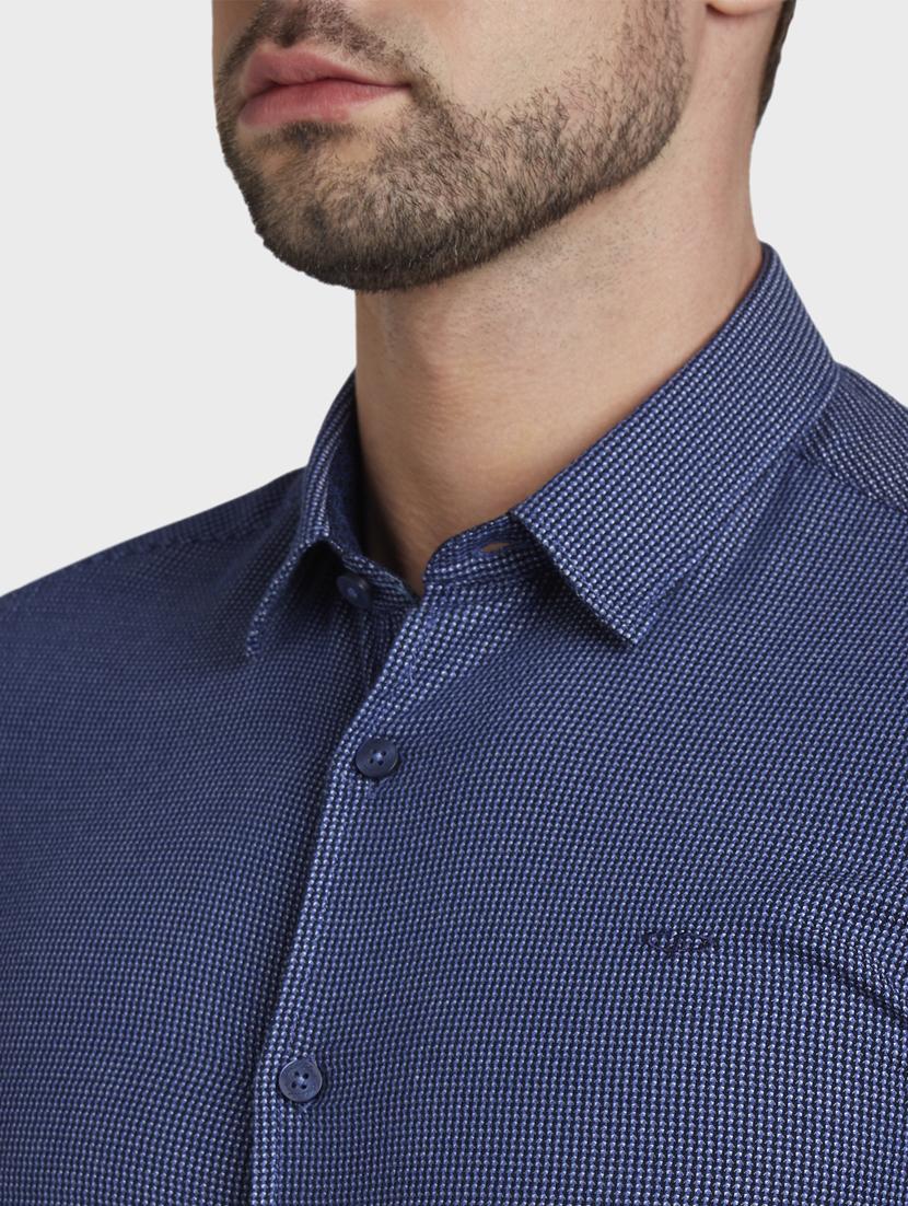 navy blue printed casual shirt - 17801902 - Standard Image - 4