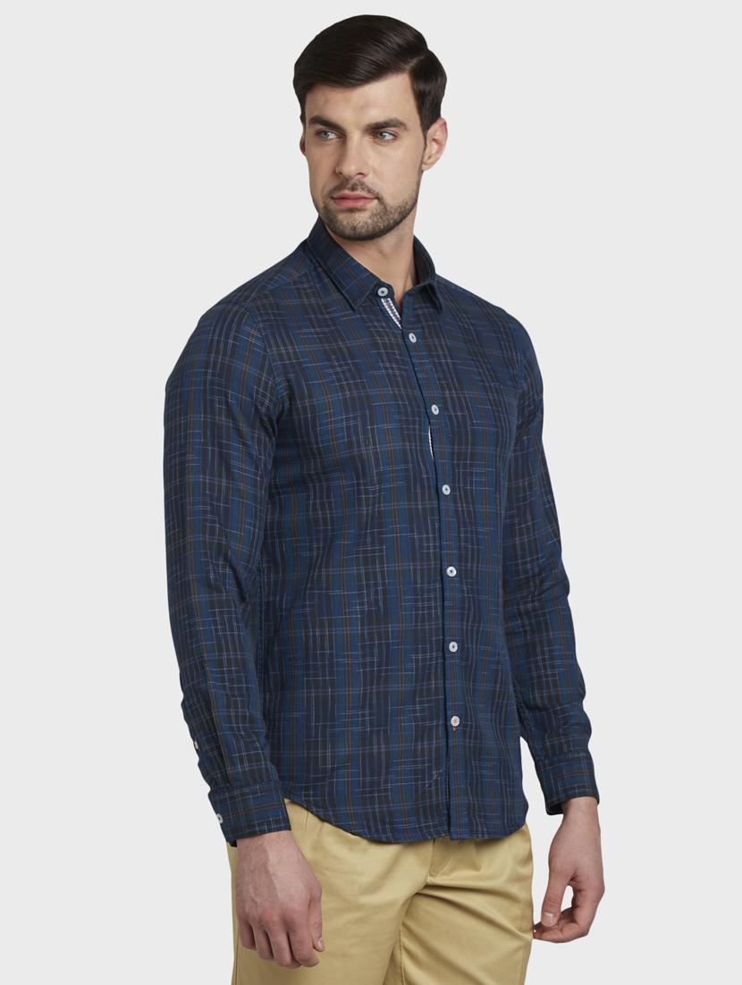 teal checkered casual shirt - 17801926 - Standard Image - 1