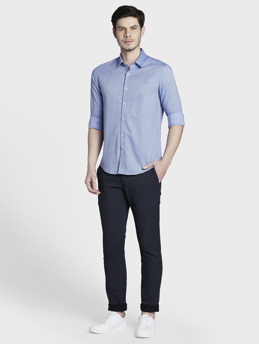 blue printed casual shirt - 17801977 - Standard Image - 4