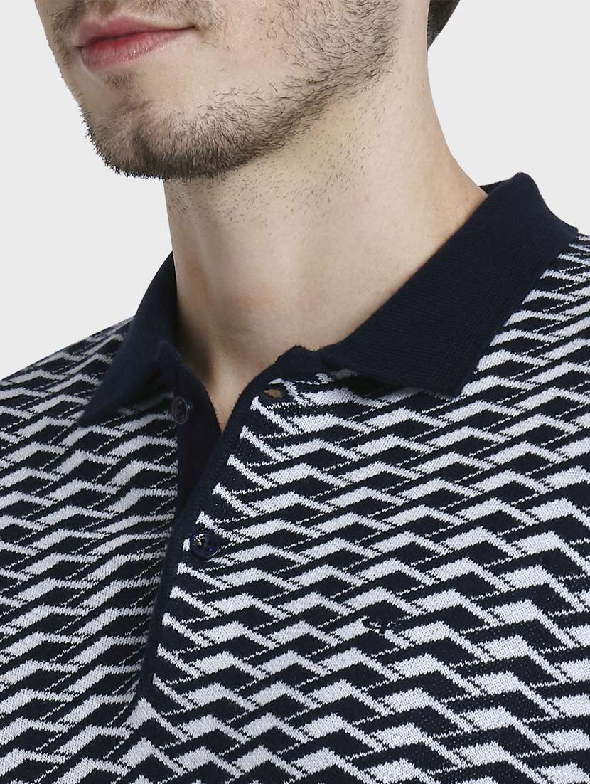 blue printed polo t-shirt - 17805498 - Standard Image - 4
