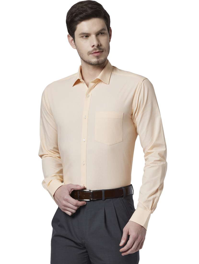 peach solid formal shirt - 17805703 -  Standard Image - 1
