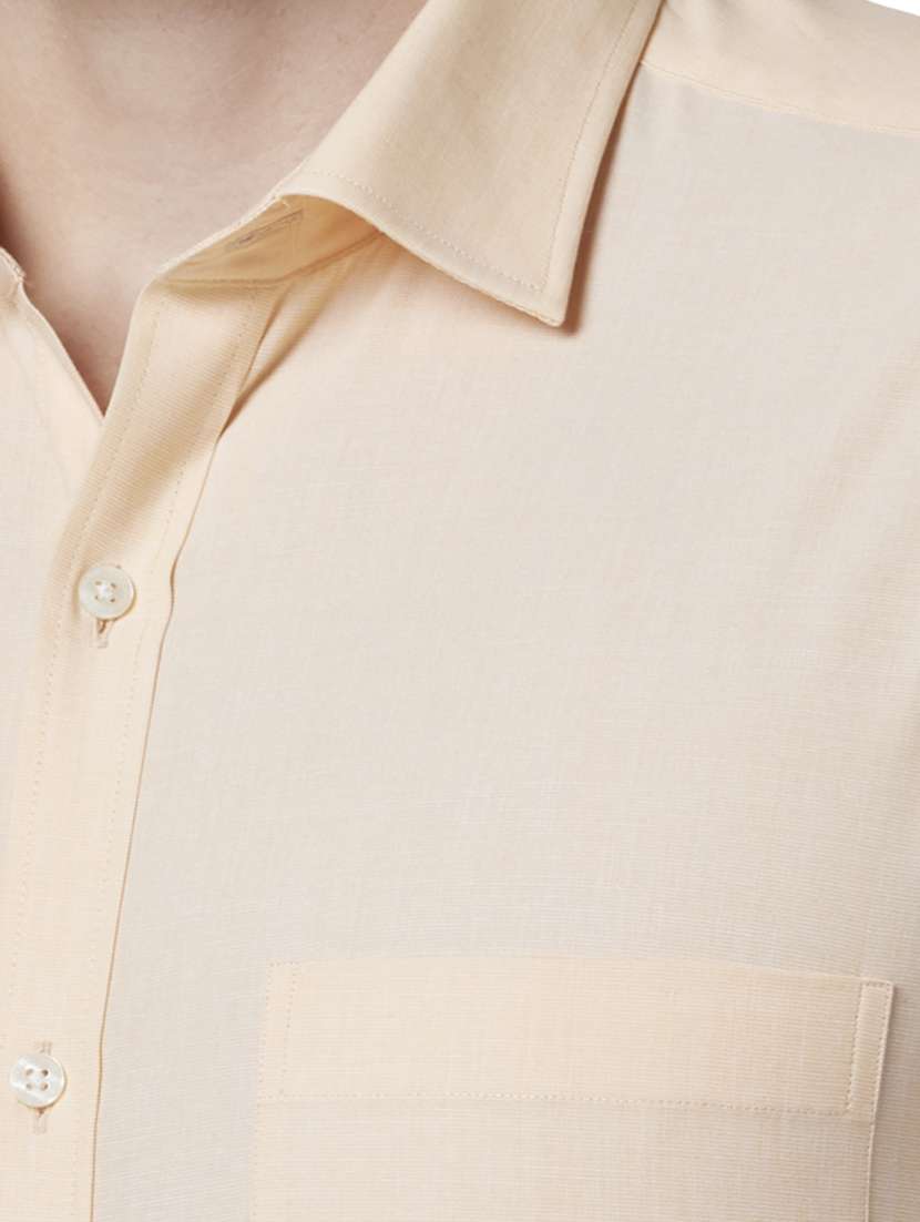 peach solid formal shirt - 17805703 -  Standard Image - 4