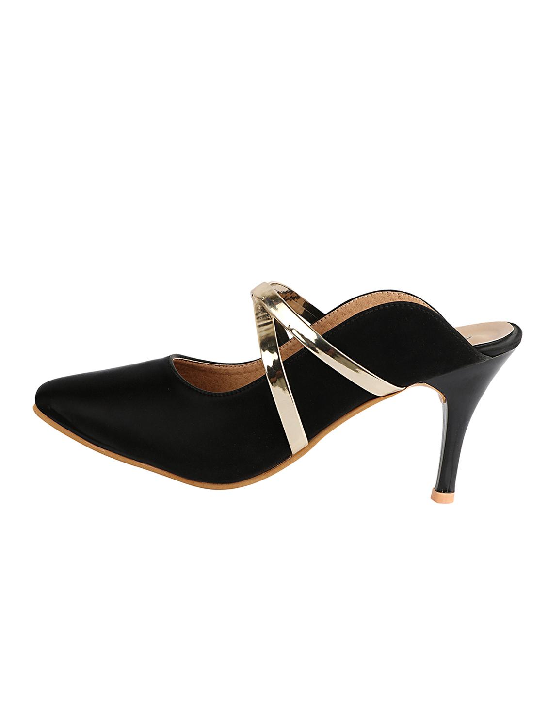 black synthetic slip on pumps - 17805793 - Standard Image - 1