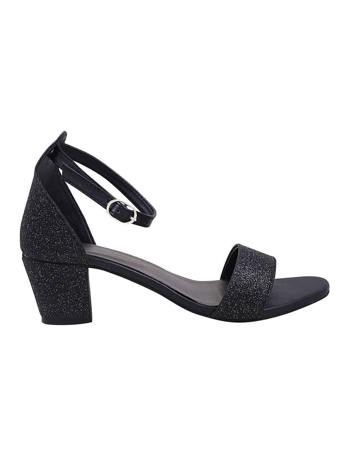 black synthetic ankle strap sandals - 17805806 -  Standard Image - 1
