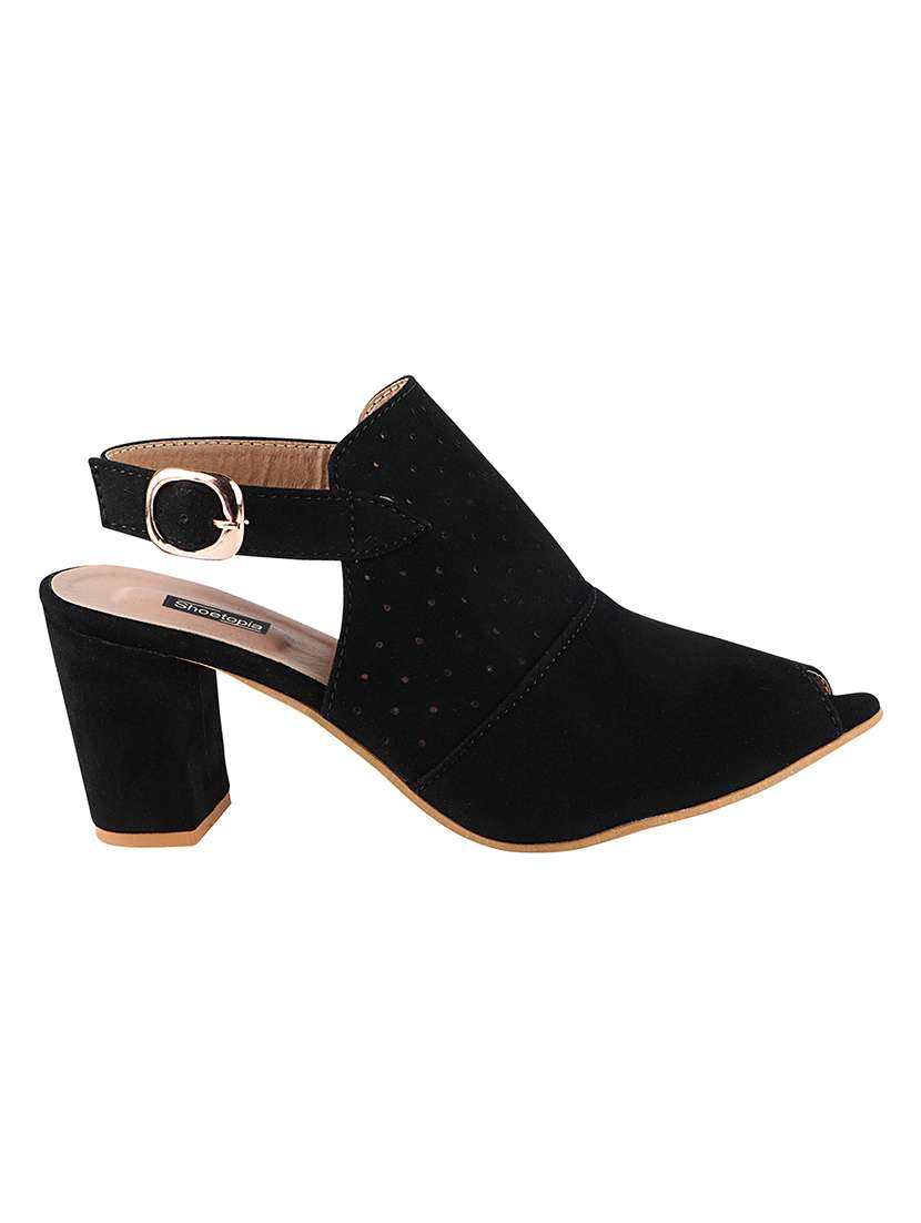 black suede ankle strap sandals - 17805813 -  Standard Image - 1