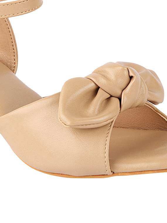 beige synthetic ankle strap sandals - 17805816 -  Standard Image - 4