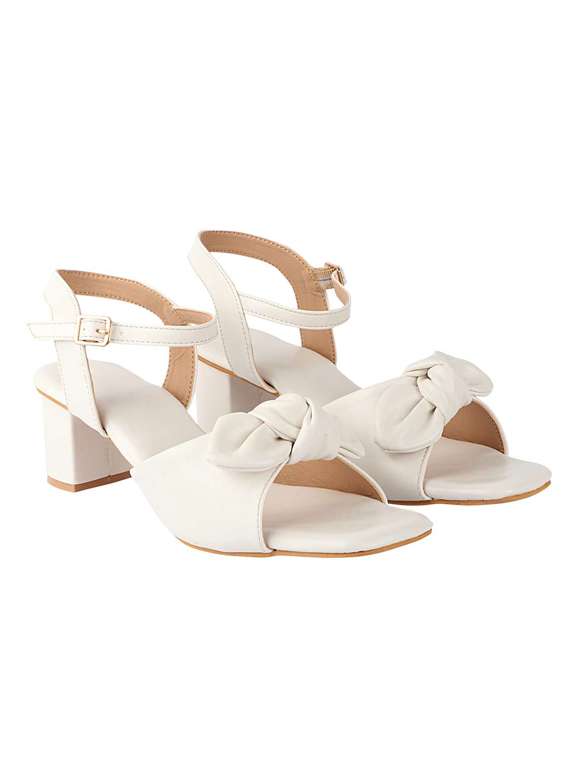 white synthetic ankle strap sandals - 17805817 -  Standard Image - 1
