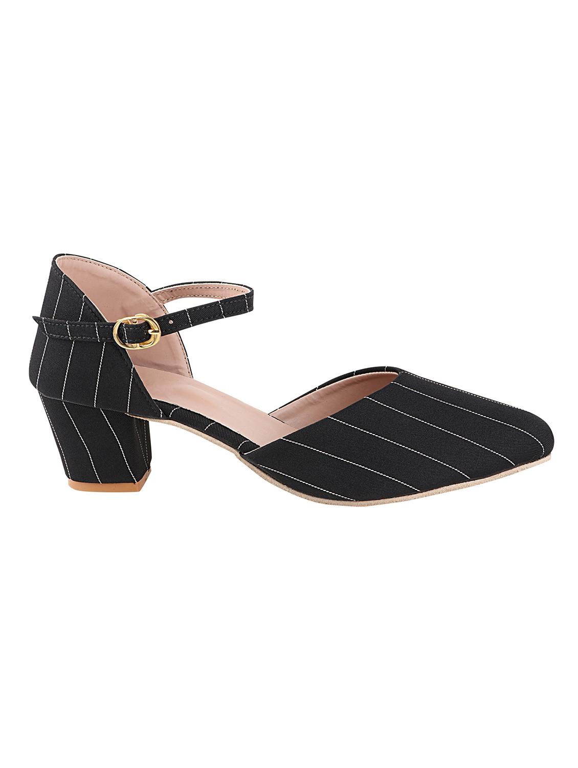 black synthetic ankle strap sandals - 17805820 - Standard Image - 1