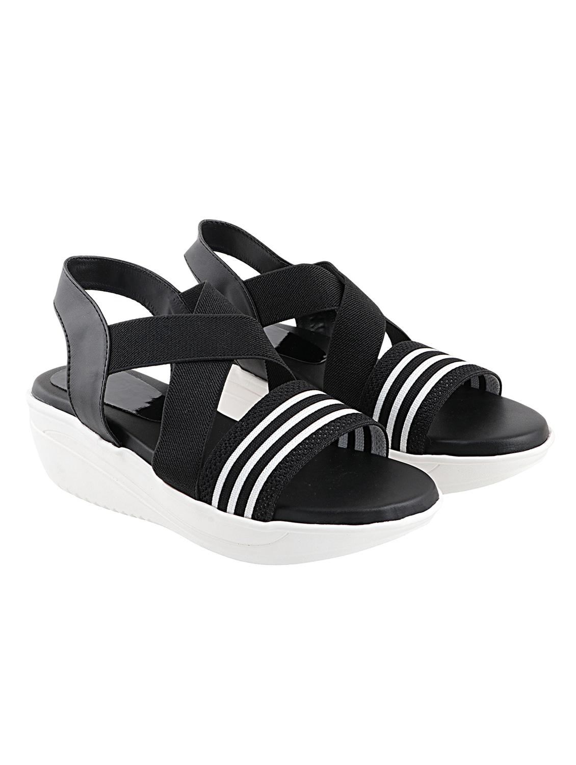 black synthetic back strap sandals - 17805836 - Standard Image - 1