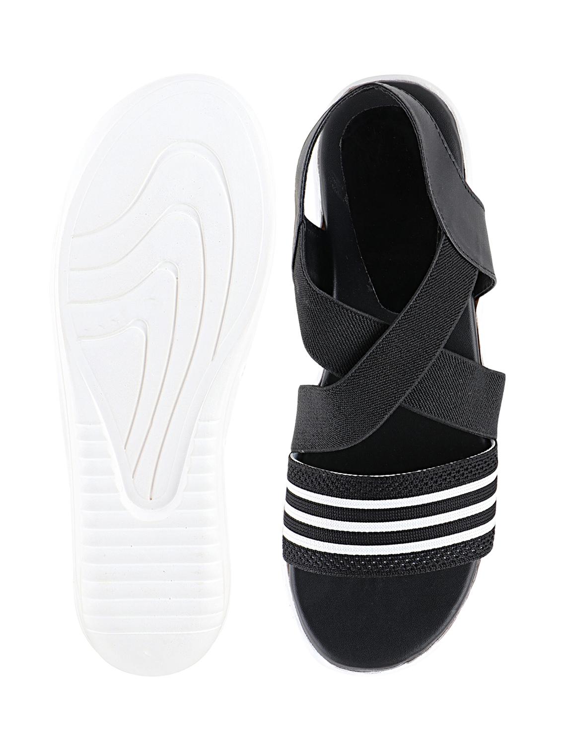 black synthetic back strap sandals - 17805836 - Standard Image - 4