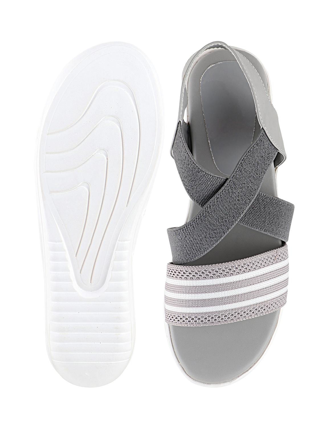 grey synthetic back strap sandals - 17805837 - Standard Image - 4