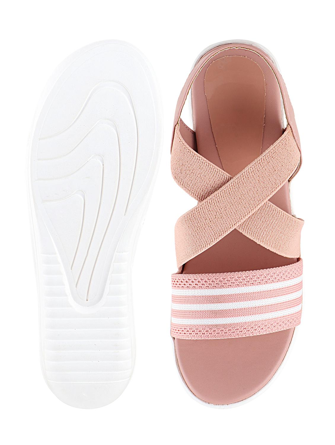 pink synthetic back strap sandals - 17805838 - Standard Image - 4