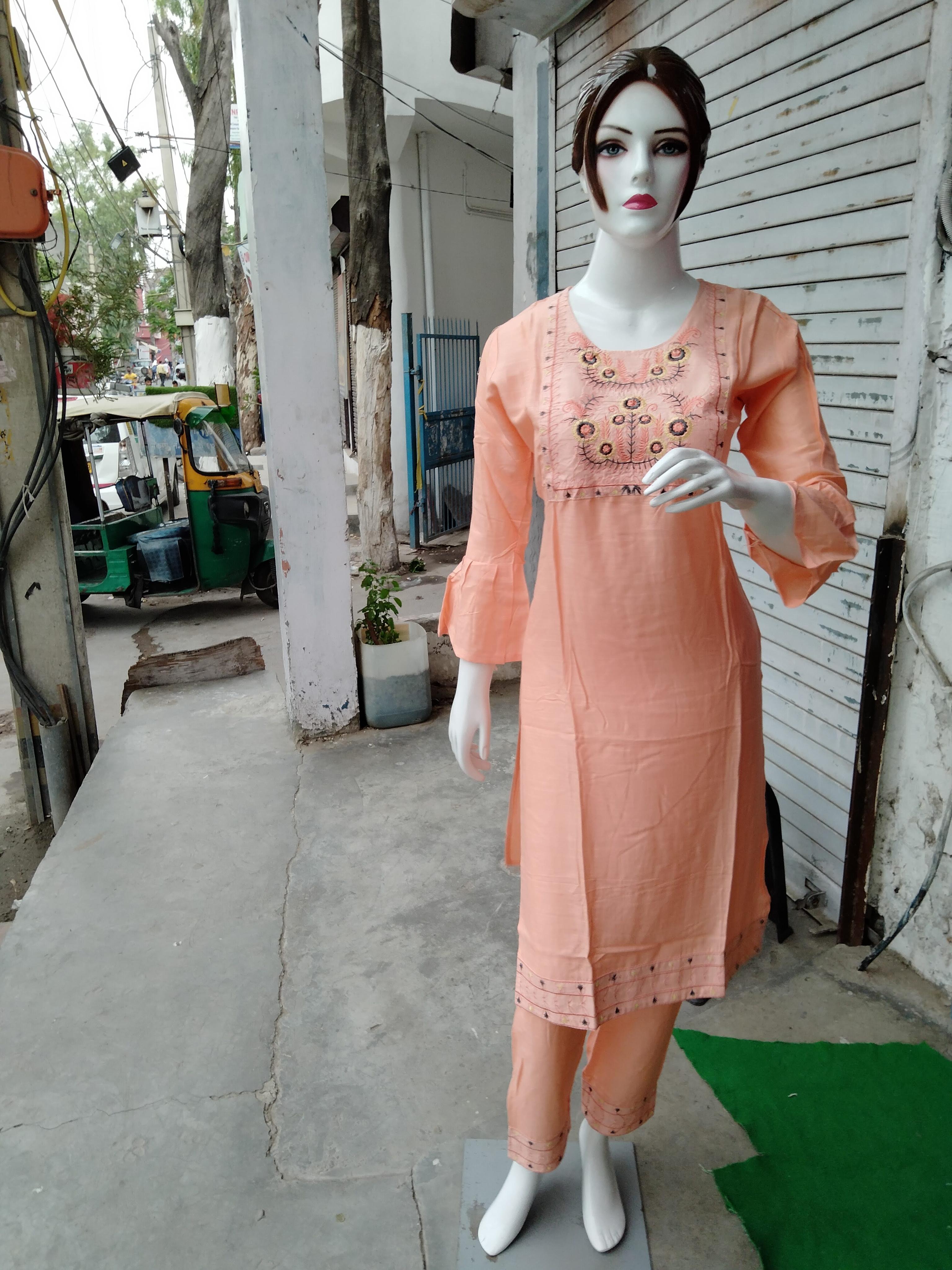 orange cotton palazzo - 17806050 - Standard Image - 1