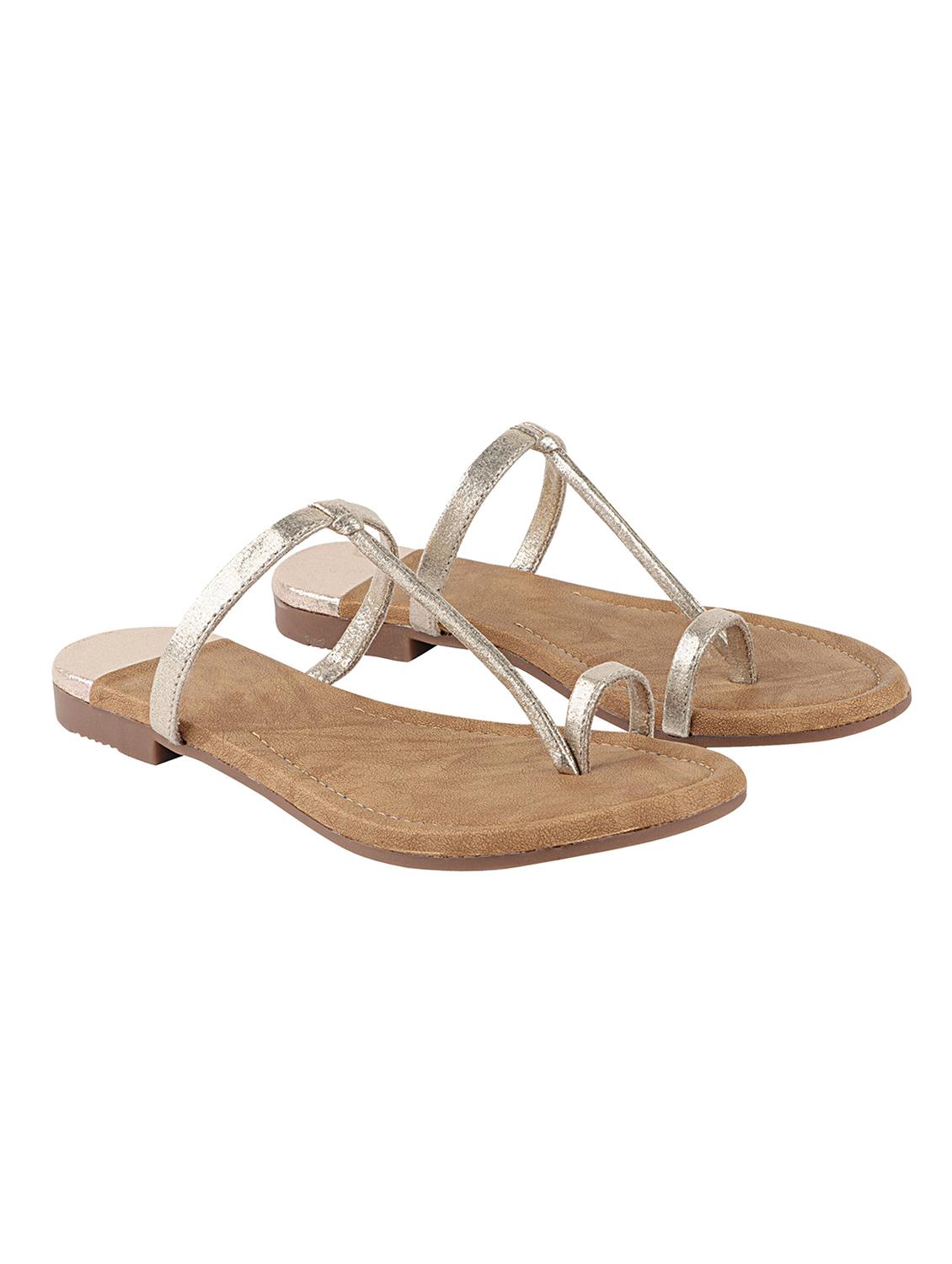 gold one toe flats - 17806232 -  Standard Image - 1