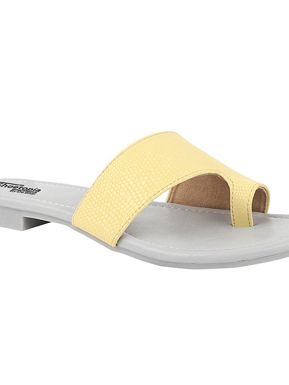 yellow synthetic slip on sandals - 17806254 - Standard Image - 1